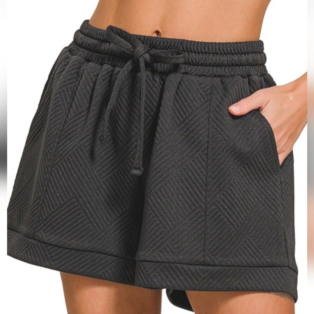 New Zenana Jacquard Textured Shorts